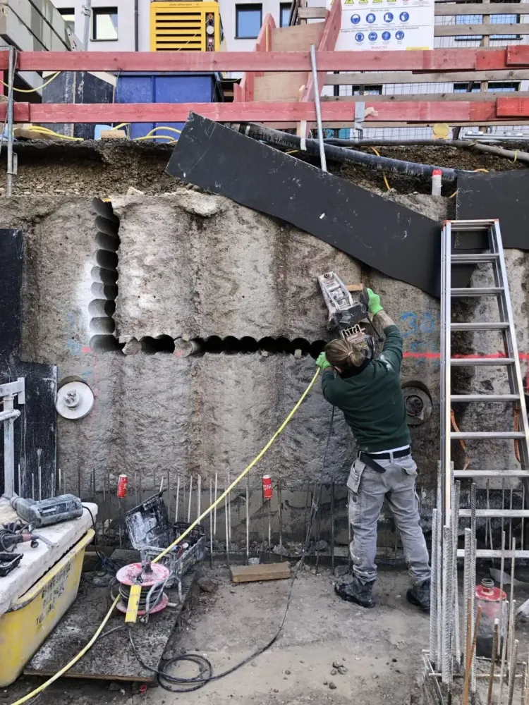 Prüfbohrungen in Stahlbetonpfählen